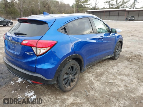 2022 Honda HR-V Sport with VIN 3CZRU6H15NM756188, listed as a IAAI auction lot 41407315 with 39,460 mi miles. Bid and sale history available at carsss.com. Image 4.