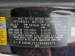 2008 Hyundai Entourage GLS with VIN KNDMC233786046573, listed as a Copart auction lot 51622795 with 173,321 mi miles and Salvage Title. Bid and sale history available at carsss.com. Image 15.