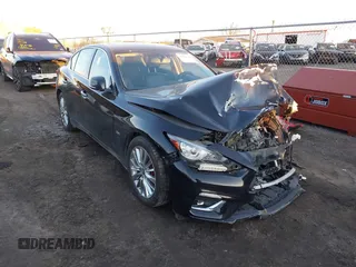 2019 Infiniti Q50 3.0t LUXE with VIN JN1EV7AR7KM556110, listed as a IAAI auction lot 41444969 with 1 mi miles. Bid and sale history available at carsss.com. Image 1.