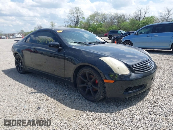 2003 Infiniti G35 Coupe w/Leather with VIN JNKCV54E03M207209, listed as a IAAI auction lot 42123899 with 202,460 mi miles. Bid and sale history available at carsss.com. Image 1.