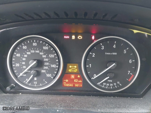 2011 BMW X5 35i with VIN 5UXZV4C52BL407776, listed as a IAAI auction lot 41538832 with 108,546 mi miles. Bid and sale history available at carsss.com. Image 7.