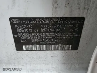 2013 Hyundai Elantra Limited PZEV with VIN 5NPDH4AE4DH454921, listed as a Copart auction lot 49145025 with 81,874 mi miles and Salvage Title. Bid and sale history available at carsss.com. Image 12.