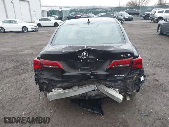 2015 Acura TLX V6 Advance with VIN 19UUB3F76FA002163, listed as a IAAI auction lot 41460668 with 110,095 mi miles. Bid and sale history available at carsss.com. Image 16.