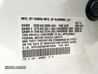 2017 Acura MDX Advance with VIN 5FRYD3H83HB010049, listed as a Copart auction lot 62385925 with 121,312 mi miles and Salvage title. Bid and sale history available at DreamBid. Image 13.