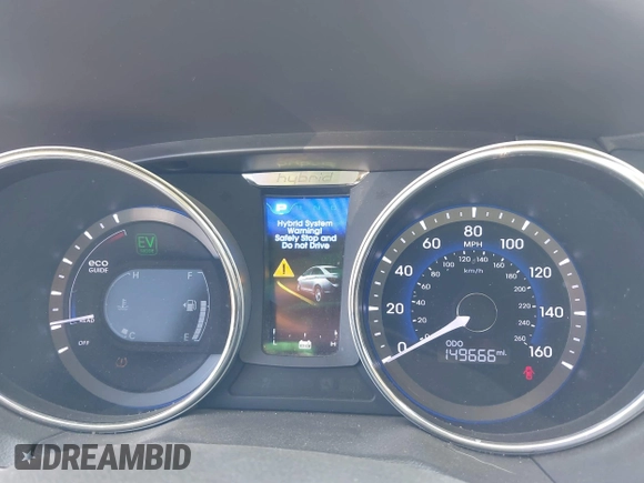 2012 Hyundai Sonata Hybrid with VIN KMHEC4A41CA054925, listed as a IAAI auction lot 42100183 with Not Provided miles and . Bid and sale history available at DreamBid. Image 7.