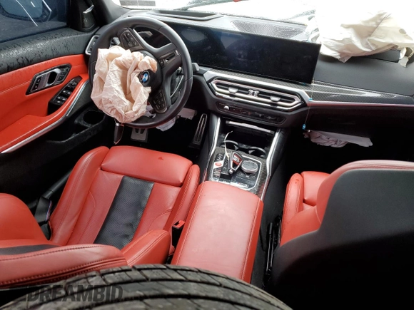 2023 BMW M3 Competition xDrive z VIN WBS43AY02PFP75791, wystawiony jako Copart lot #46810125 z przebiegiem Nie podano mil oraz Szkoda całkowita • Salvage title. Historia ofert i sprzedaży dostępna na DreamBid. Obrazek 8.