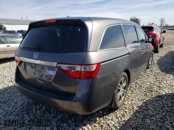 2013 Honda Odyssey EX-L with VIN 5FNRL5H68DB044162, listed as a Copart auction lot 49541385 with 262,550 mi miles and Clean Title. Bid and sale history available at carsss.com. Image 3.