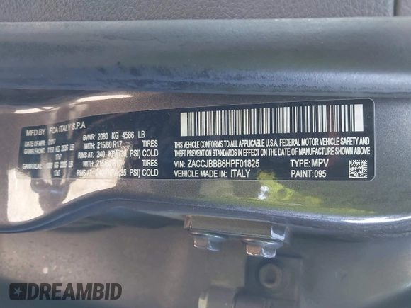 2017 Jeep Renegade Altitude z VIN ZACCJBBB6HPF01825, wystawiony jako IAAI lot #41785507 z przebiegiem 150 529 mil mil oraz . Historia ofert i sprzedaży dostępna na DreamBid. Obrazek 9.
