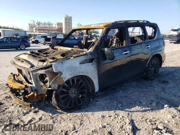 2016 Infiniti QX80 with VIN JN8AZ2NE1G9122953, listed as a Copart auction lot 71239384 with 0 mi miles and Salvage Title. Bid and sale history available at carsss.com. Image 1.
