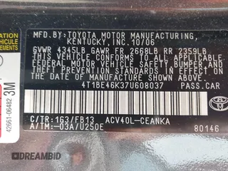 2007 Toyota Camry CE with VIN 4T1BE46K37U608037, listed as a IAAI auction lot 42122412 with 129,873 mi miles and . Bid and sale history available at DreamBid. Image 9.