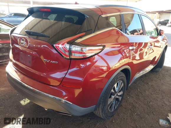 2016 Nissan Murano S with VIN 5N1AZ2MH8GN133376, listed as a IAAI auction lot 41373139 with 162,905 mi miles and . Bid and sale history available at DreamBid. Image 4.