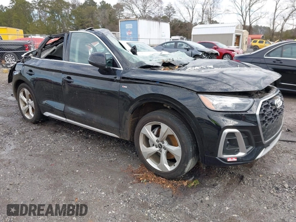 2022 Audi Q5 S line Premium Plus with VIN WA1EAAFY9N2014801, listed as a IAAI auction lot 41307467 with 1 mi miles. Bid and sale history available at carsss.com. Image 1.