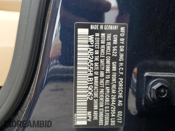2017 Porsche Macan S z VIN WP1AB2A55HLB19062, wystawiony jako Copart lot #64770815 z przebiegiem 39 489 mil mil oraz Szkoda całkowita • Salvage title. Historia ofert i sprzedaży dostępna na DreamBid. Obrazek 14.