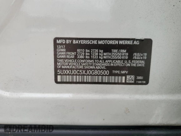 2018 BMW X6 sDrive35i with VIN 5UXKU0C5XJ0G80500, listed as a Copart auction lot 62769274 with 83,955 mi miles and Clean Title. Bid and sale history available at carsss.com. Image 14.