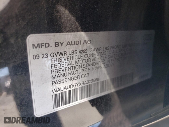 2024 Audi A3 Premium z VIN WAUAUDGYXRA029568, wystawiony jako Copart lot #54067005 z przebiegiem 14 130 mil mil oraz Szkoda całkowita • Salvage title. Historia ofert i sprzedaży dostępna na DreamBid. Obrazek 12.