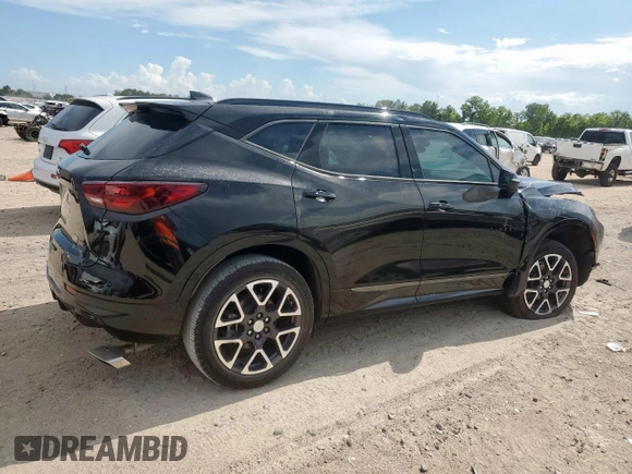 2024 Chevrolet Blazer RS with VIN 3GNKBERS5RS181954, listed as a Copart auction lot 62336035 with 10,701 mi miles and Salvage title. Bid and sale history available at DreamBid. Image 3.
