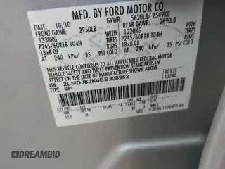 2011 Lincoln MKX z VIN 2LMDJ8JK6BBJ08962, wystawiony jako Copart lot #54329225 z przebiegiem 183 883 mil mil oraz Szkoda całkowita • Salvage title. Historia ofert i sprzedaży dostępna na DreamBid. Obrazek 13.