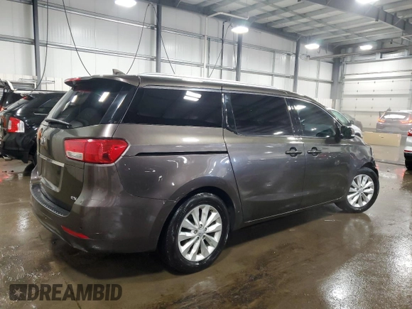 2016 Kia Sedona EX with VIN KNDMC5C13G6121851, listed as a Copart auction lot 46117965 with 165,553 mi miles and Salvage Title. Bid and sale history available at carsss.com. Image 3.