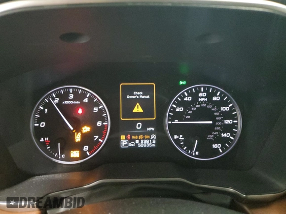 2021 Subaru Outback Touring with VIN 4S4BTAPC0M3110780, listed as a Copart auction lot 61643495 with 58,935 mi miles and Salvage title. Bid and sale history available at DreamBid. Image 9.