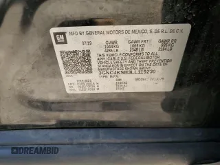 2020 Chevrolet Trax LS with VIN 3GNCJKSB3LL119230, listed as a Copart auction lot 53852445 with 186,619 mi miles and Salvage title. Bid and sale history available at DreamBid. Image 13.