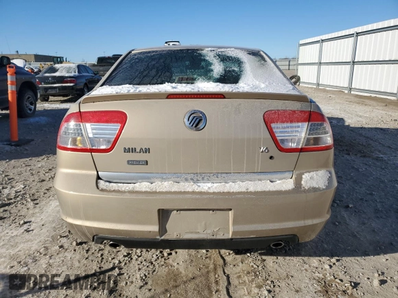 2006 Mercury Milan with VIN 3MEFM07136R610933, listed as a Copart auction lot 83649384 with 93,247 mi miles and Non repairable. Bid and sale history available at DreamBid. Image 6.