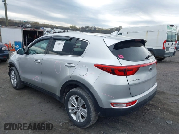 2018 Kia Sportage LX with VIN KNDPMCAC4J7437926, listed as a IAAI auction lot 41968696 with 139,304 mi miles. Bid and sale history available at carsss.com. Image 3.