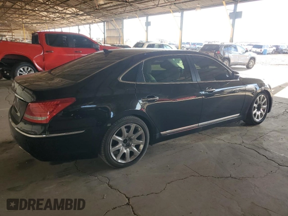 2012 Hyundai Equus Signature with VIN KMHGH4JH2CU045727, listed as a Copart auction lot 60744895 with 118,223 mi miles and Clean title. Bid and sale history available at DreamBid. Image 3.