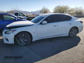 2018 Infiniti Q50 Luxe with VIN JN1EV7AP6JM366313, listed as a Copart auction lot 88701275 with 95,376 mi miles and Salvage Title. Bid and sale history available at DreamBid. Image 1.