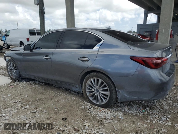 2020 Infiniti Q50 Edition 30 with VIN JN1EV7AP4LM205056, listed as a Copart auction lot 51043005 with 54,493 mi miles and Salvage Title. Bid and sale history available at DreamBid. Image 2.