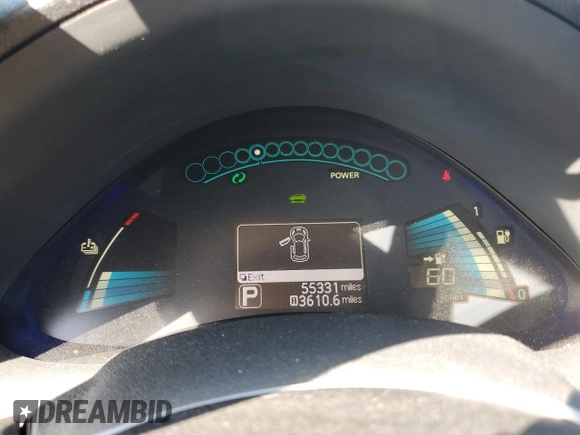 2014 Nissan LEAF SV z VIN 1N4AZ0CP2EC336151, wystawiony jako Copart lot #50061275 z przebiegiem 55 331 mil mil oraz Szkoda całkowita • Salvage title. Historia ofert i sprzedaży dostępna na DreamBid. Obrazek 9.