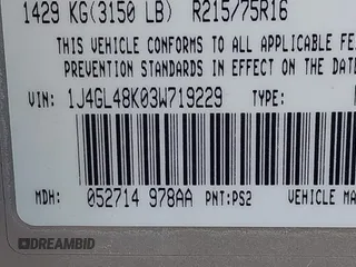 2003 Jeep Liberty Sport with VIN 1J4GL48K03W719229, listed as a IAAI auction lot 41130590 with 261,650 mi miles. Bid and sale history available at carsss.com. Image 9.