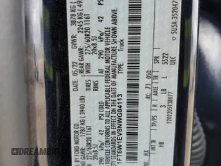 2022 Ford F-150 Lightning Pro z VIN 1FT6W1EV8NWG04113, wystawiony jako Copart lot #51413924 z przebiegiem Nie podano mil oraz Szkoda całkowita • Salvage title. Historia ofert i sprzedaży dostępna na DreamBid. Obrazek 12.