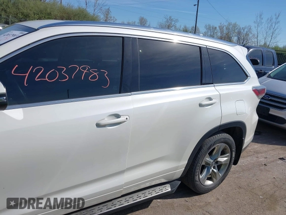 2016 Toyota Highlander Limited with VIN 5TDDKRFH5GS337705, listed as a IAAI auction lot 42037983 with 79,149 mi miles and . Bid and sale history available at DreamBid. Image 14.