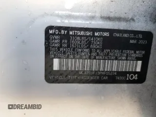 2023 Mitsubishi Mirage ES z VIN ML32FUFJ3PHF05224, wystawiony jako Copart lot #46583475 z przebiegiem 25 570 mil mil oraz Szkoda całkowita • Salvage title. Historia ofert i sprzedaży dostępna na DreamBid. Obrazek 13.