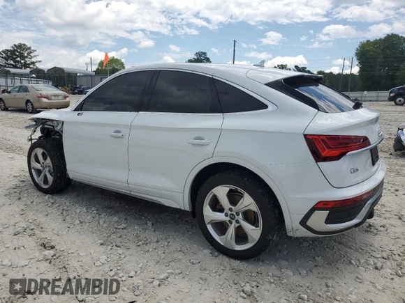 2022 Audi Q5 Sportback S line Premium Plus with VIN WA15AAFY2N2049972, listed as a Copart auction lot 56050245 with 42,730 mi miles and Salvage title. Bid and sale history available at DreamBid. Image 2.