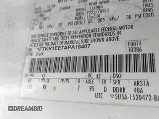 2010 Ford Ranger XL с VIN 1FTKR1EE7APA16407, выставлен на аукционе IAAI как лот 41019733 с пробегом 172 609 миль миль и . История ставок и продаж доступна на DreamBid. Изображение 9.