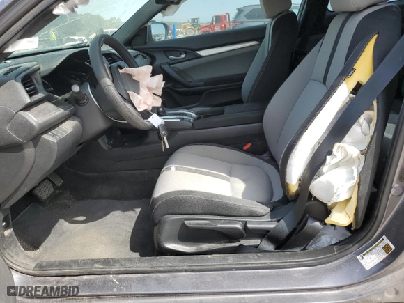 2018 Honda Civic Coupe LX with VIN 2HGFC4B50JH305689, listed as a Copart auction lot 53469915 with 44,375 mi miles and Clean Title. Bid and sale history available at carsss.com. Image 7.
