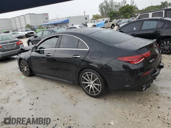 2023 Mercedes-Benz CLA 45 AMG with VIN W1K5J5DB9PN414523, listed as a Copart auction lot 52193645 with 27,492 mi miles and Salvage Title. Bid and sale history available at DreamBid. Image 2.