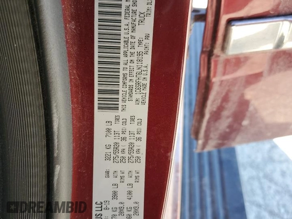 2020 Ram 1500 Limited with VIN 1C6SRFHT6LN118195, listed as a Copart auction lot 42637265 with 91,956 mi miles and Salvage Title. Bid and sale history available at carsss.com. Image 13.