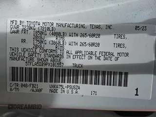 2023 Toyota Tundra SR5 with VIN 5TFLA5DB9PX101557, listed as a Copart auction lot 60339305 with 66,639 mi miles and Clean title. Bid and sale history available at DreamBid. Image 12.