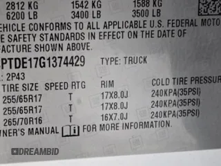 2016 Chevrolet Colorado 4WD Z71 z VIN 1GCPTDE17G1374429, wystawiony jako Copart lot #88602425 z przebiegiem 105 913 mil mil oraz Czysty tytuł • Clean title. Historia ofert i sprzedaży dostępna na DreamBid. Obrazek 10.