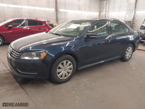 2013 Volkswagen Passat S w/Appearance with VIN 1VWAH7A36DC032693, listed as a IAAI auction lot 41716587 with 82,950 mi miles. Bid and sale history available at carsss.com. Image 2.