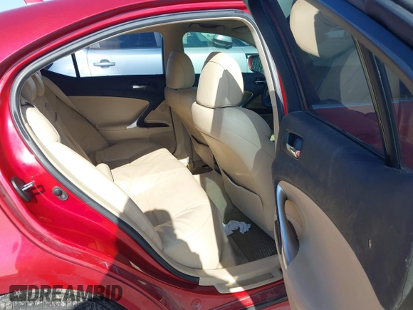 2007 Lexus IS 250 with VIN JTHCK262075009076, listed as a IAAI auction lot 42099333 with 275,513 mi miles. Bid and sale history available at carsss.com. Image 8.