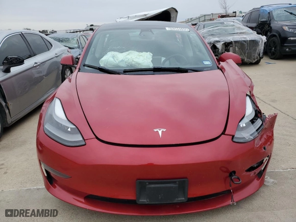 2022 Tesla Model 3 with VIN 5YJ3E1EA4NF185829, listed as a Copart auction lot 88988595 with 0 mi miles and Salvage Title. Bid and sale history available at carsss.com. Image 5.