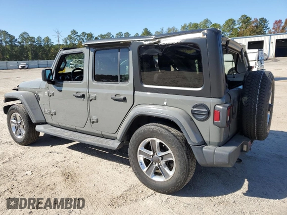 2021 Jeep Wrangler Unlimited Sahara High Altitude with VIN 1C4HJXEN0MW506203, listed as a Copart auction lot 76862614 with 44,558 mi miles and Salvage title. Bid and sale history available at DreamBid. Image 2.