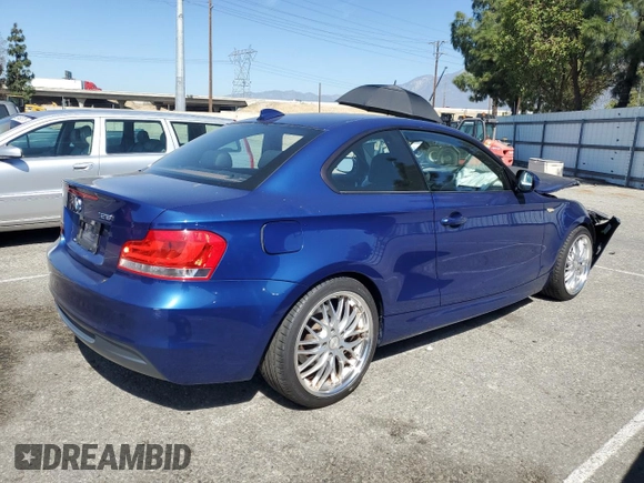 2013 BMW 1 Series 128i с VIN WBAUP9C50DVS95499, выставлен на аукционе Copart как лот 52392875 с пробегом 90 993 миль миль и Чистый • Clean title. История ставок и продаж доступна на DreamBid. Изображение 3.