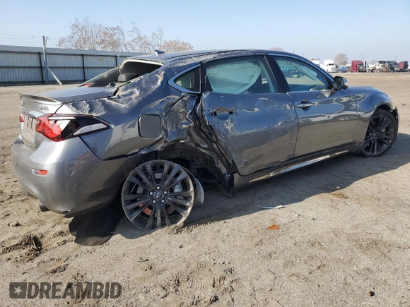 2018 Infiniti Q70 Luxe with VIN JN1BY1PP4JM330456, listed as a Copart auction lot 85368714 with 76,053 mi miles and Salvage title. Bid and sale history available at DreamBid. Image 3.