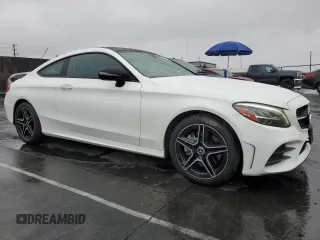 2021 Mercedes-Benz C 300 with VIN W1KWJ8DB8MG102764, listed as a Copart auction lot 47876945 with 55,479 mi miles and Salvage title. Bid and sale history available at DreamBid. Image 4.