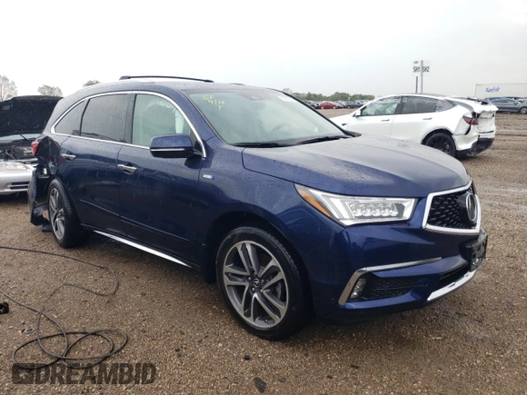 2019 Acura MDX Sport Hybrid w/Advance Pkg with VIN 5J8YD7H72KL000117, listed as a Copart auction lot 68556373 with 62,368 mi miles. Bid and sale history available at carsss.com. Image 4.