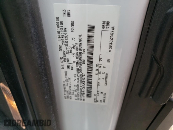 2020 Ford Transit Cargo with VIN 1FTBR1C85LKB10797, listed as a Copart auction lot 50422234 with 123,273 mi miles and Salvage Title. Bid and sale history available at DreamBid. Image 14.